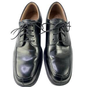 Men’s Florsheim Midtown Plain Toe Oxford Leather Black Lace Up Cushioned Sz 8.5